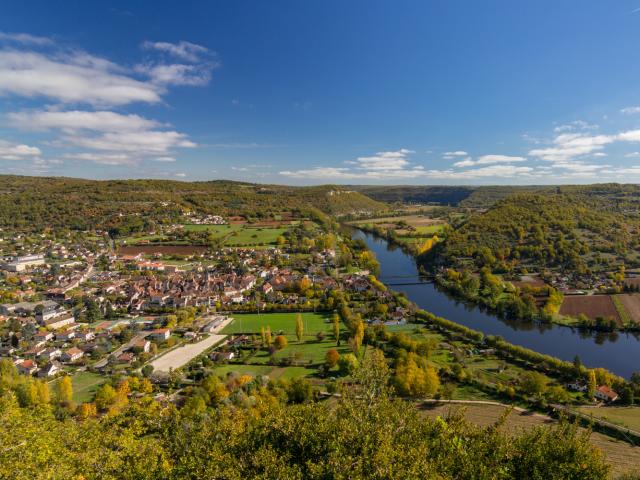 Panorama on Cajarc and the Lot valley