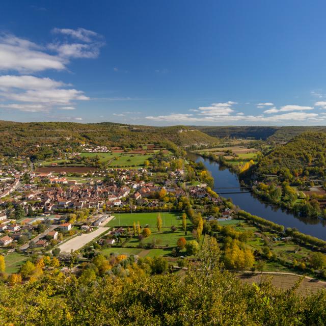 Panorama on Cajarc and the Lot valley