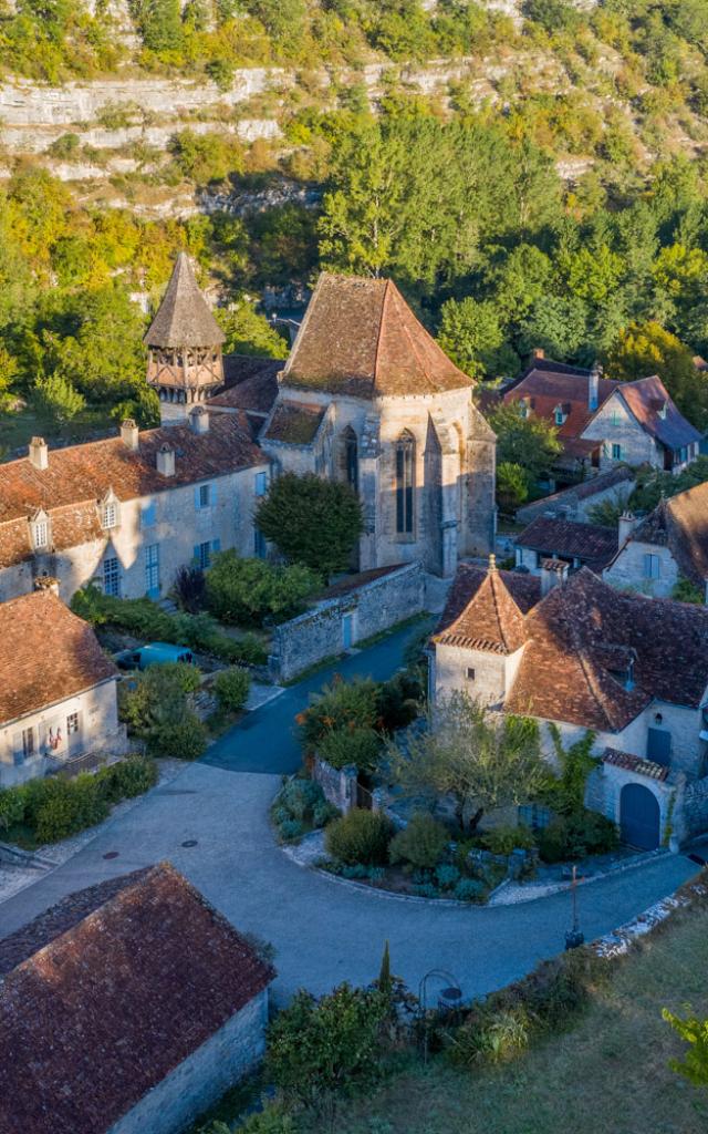 Vue aérienne d'Espagnac-Sainte-Eulalie, Vallée du Célé
