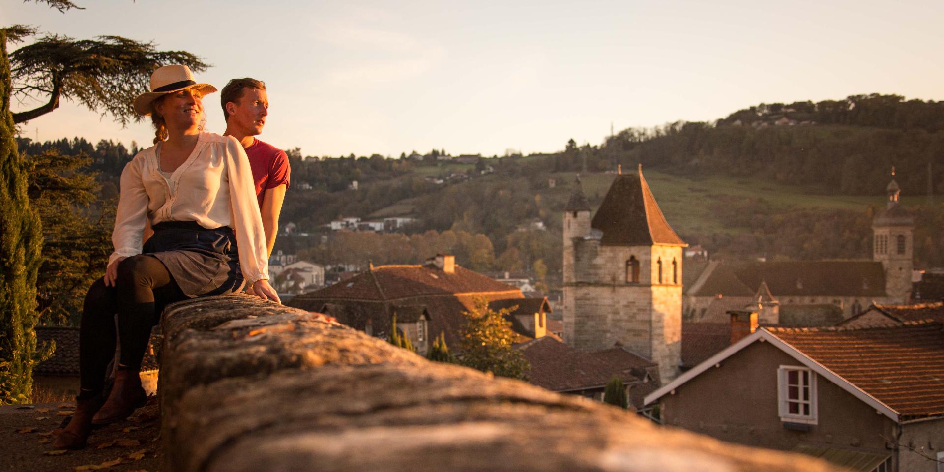 Figeac, magnifique point De Vue des Terrasses du Puy sur toute la ville médiévale.