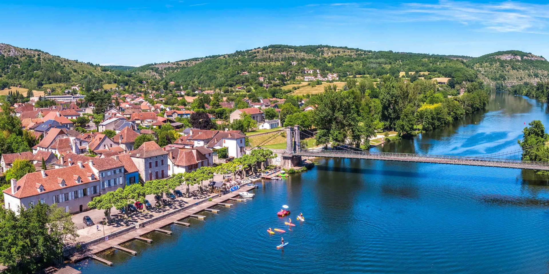 Bridge between Lot and Aveyron in Cajarc