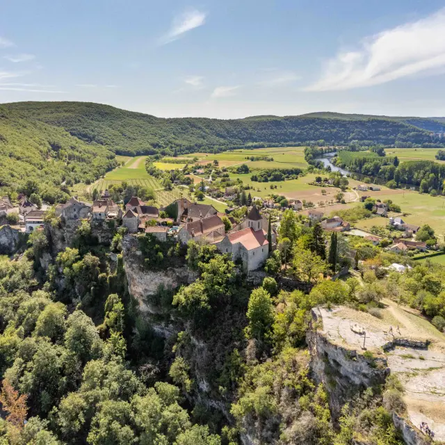 Vue aérienne de Calvignac